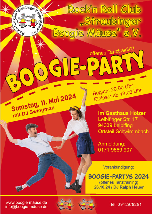 11.05.2024 Boogieparty der Boogie Muse, Straubing mit DJ. Mr. Swingman