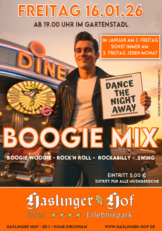 16.01.2026 Boogie Mix im Haslinger Hof / Ed 1, Kirchham im Gartenstadl mit DJ. Rockin' Daddy ***