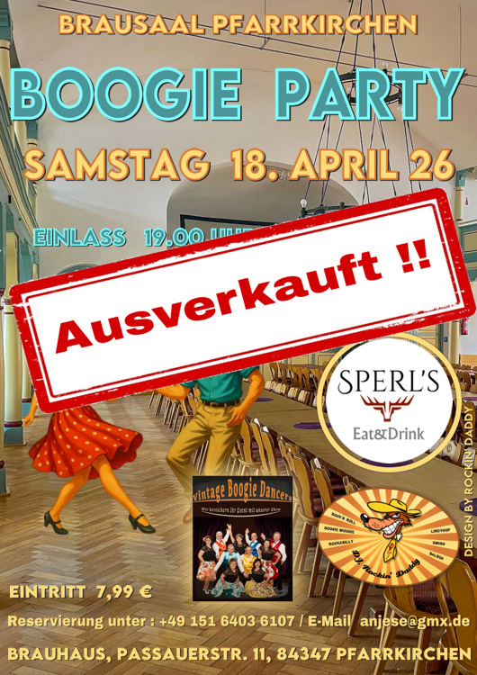 18.04.2026 Brausaal Boogie Party im Brauhaus Pfarrkirchen - Musik by DJ. Rockin' Daddy ***