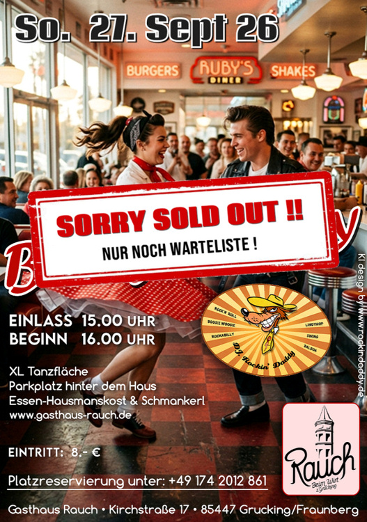 27.09.2026 Boogie Woogie Party der Boogiefreunde Erding im GH. Rauch, 85447 Grucking/Fraunberg - Musik by DJ. Rockin' Daddy ***