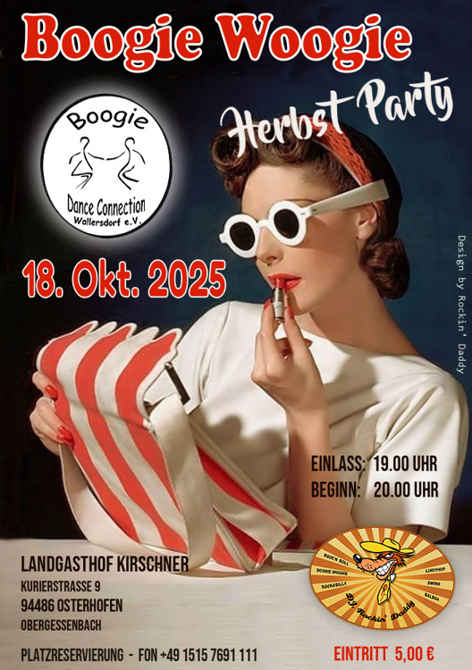 18.10.2025 Boogie Party, Dance Connection Wallersdorf im Landgasthof Kirschner, Obergessenbach, Musik by DJ. Rockin' Daddy ***