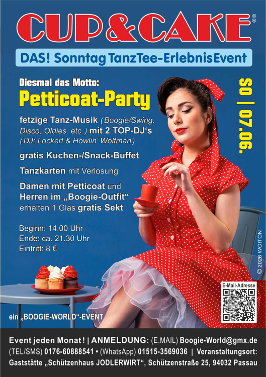 07.06.2026 Petticoatparty beim GH. Jodlerwirt, Passau - Infos siehe Flyer !