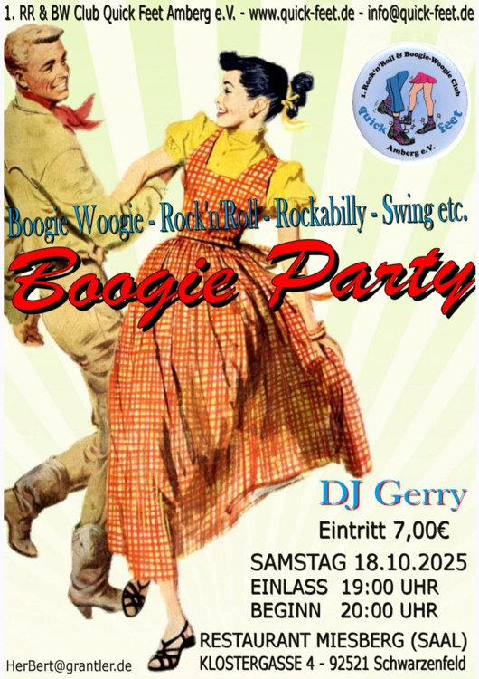 18.10.2025 Boogie Woogie Party des RR & BW Club Quick Feet, Amberg mit DJ. Gerry