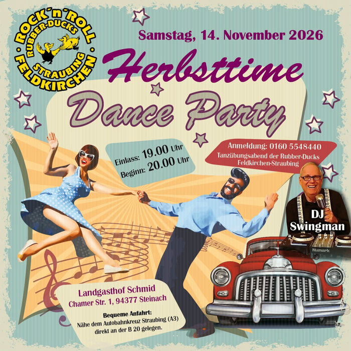 14.11.2026 Herbst Boogieparty der Rubber Ducks, Felldkirchen mit DJ. Mr. Swingman