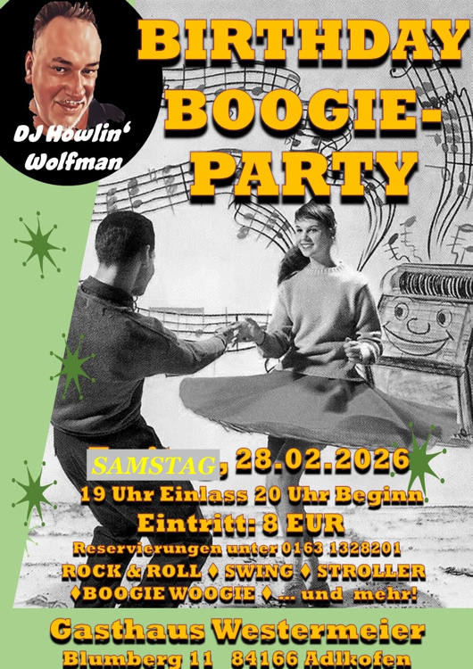 23.01.2024 Neujahrsboogie Party im GH Westermeier mit DJ. Howlin Wolfman